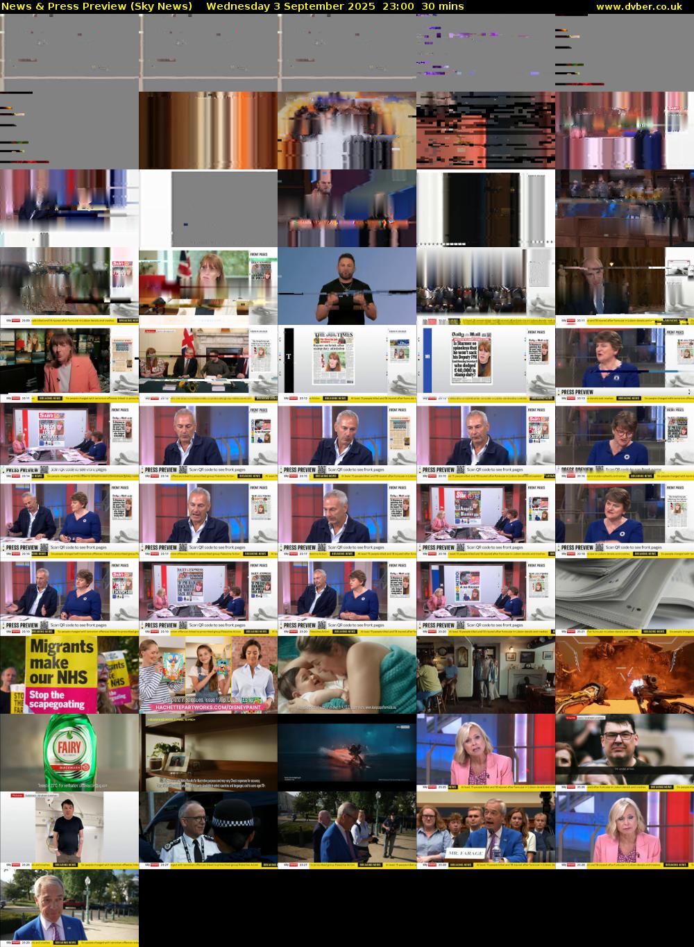 News & Press Preview (Sky News) Wednesday 3 September 2025 23:00 - 23:30