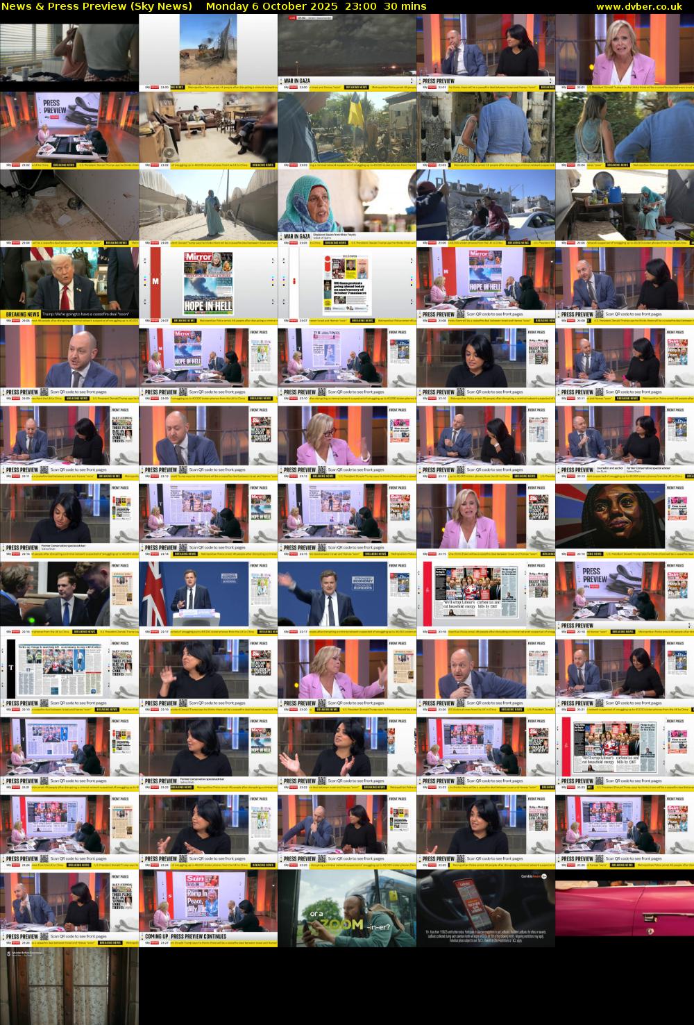 News & Press Preview (Sky News) Monday 6 October 2025 23:00 - 23:30