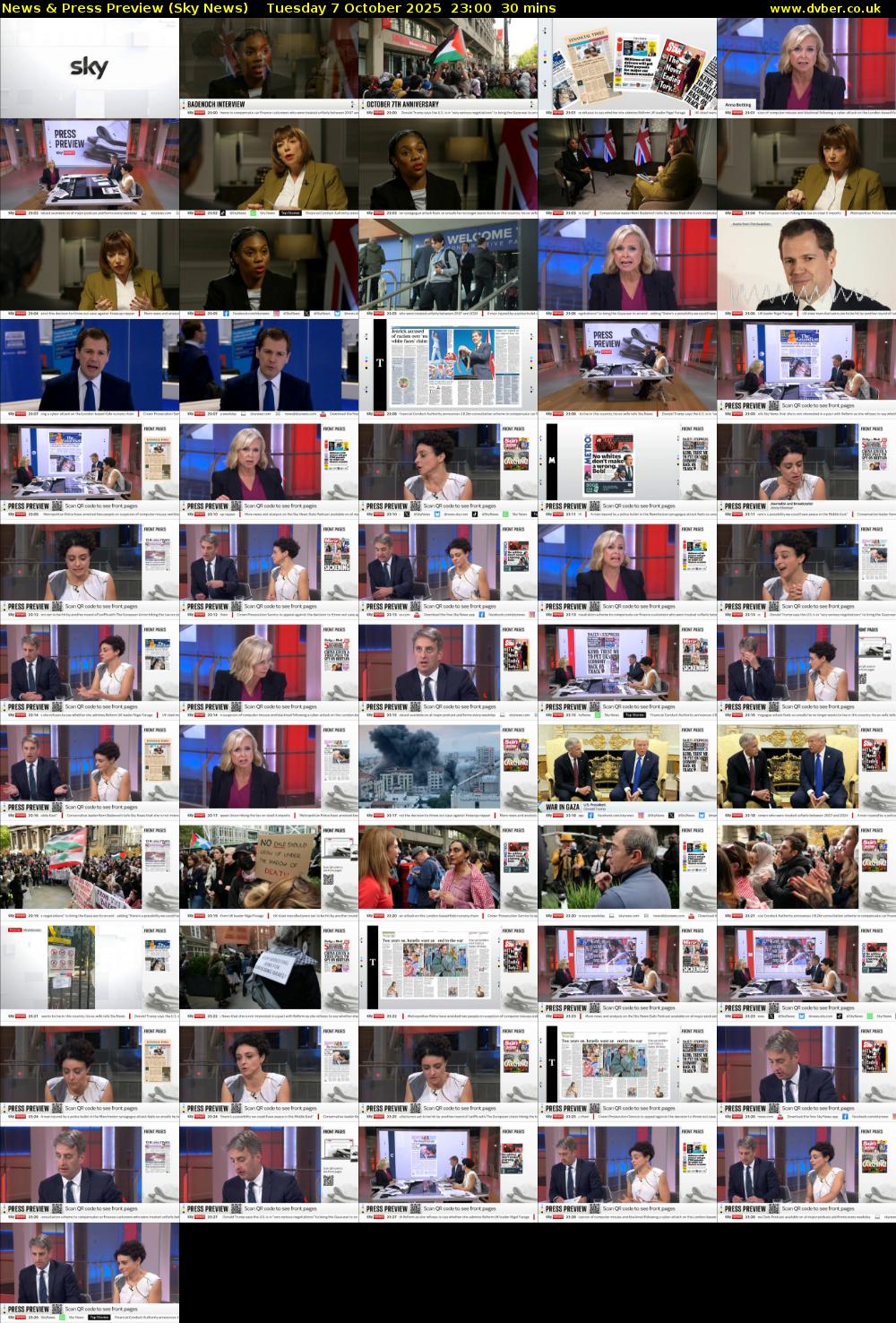 News & Press Preview (Sky News) Tuesday 7 October 2025 23:00 - 23:30