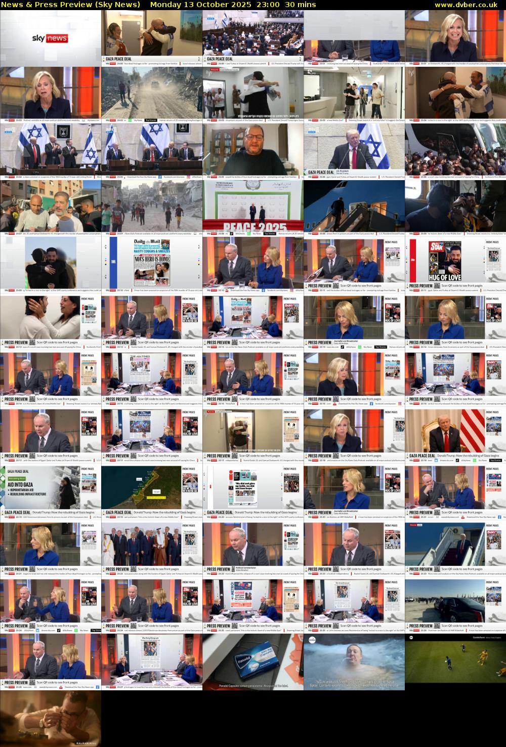 News & Press Preview (Sky News) Monday 13 October 2025 23:00 - 23:30