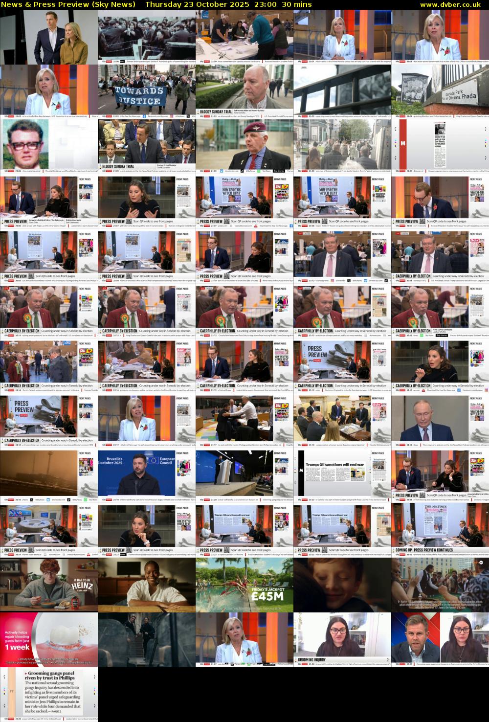 News & Press Preview (Sky News) Thursday 23 October 2025 23:00 - 23:30