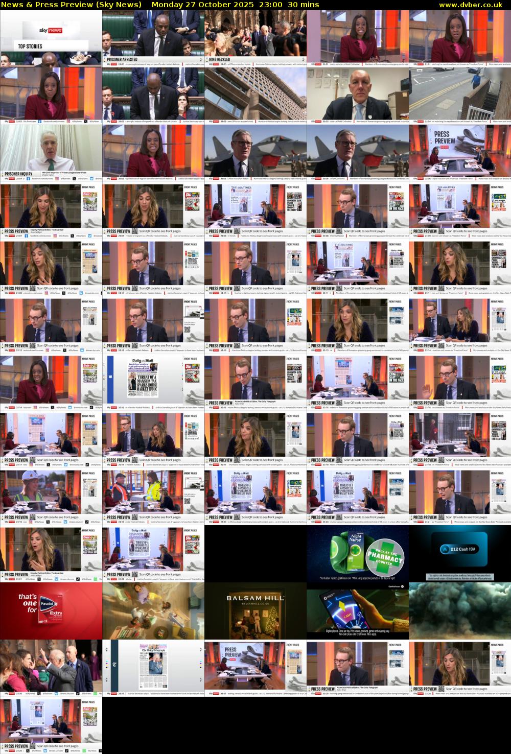 News & Press Preview (Sky News) Monday 27 October 2025 23:00 - 23:30