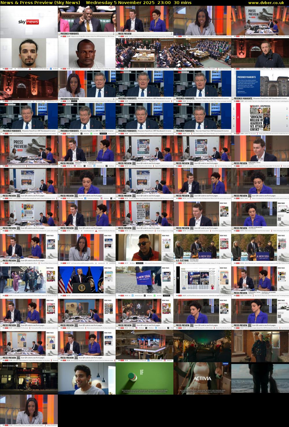 News & Press Preview (Sky News) Wednesday 5 November 2025 23:00 - 23:30