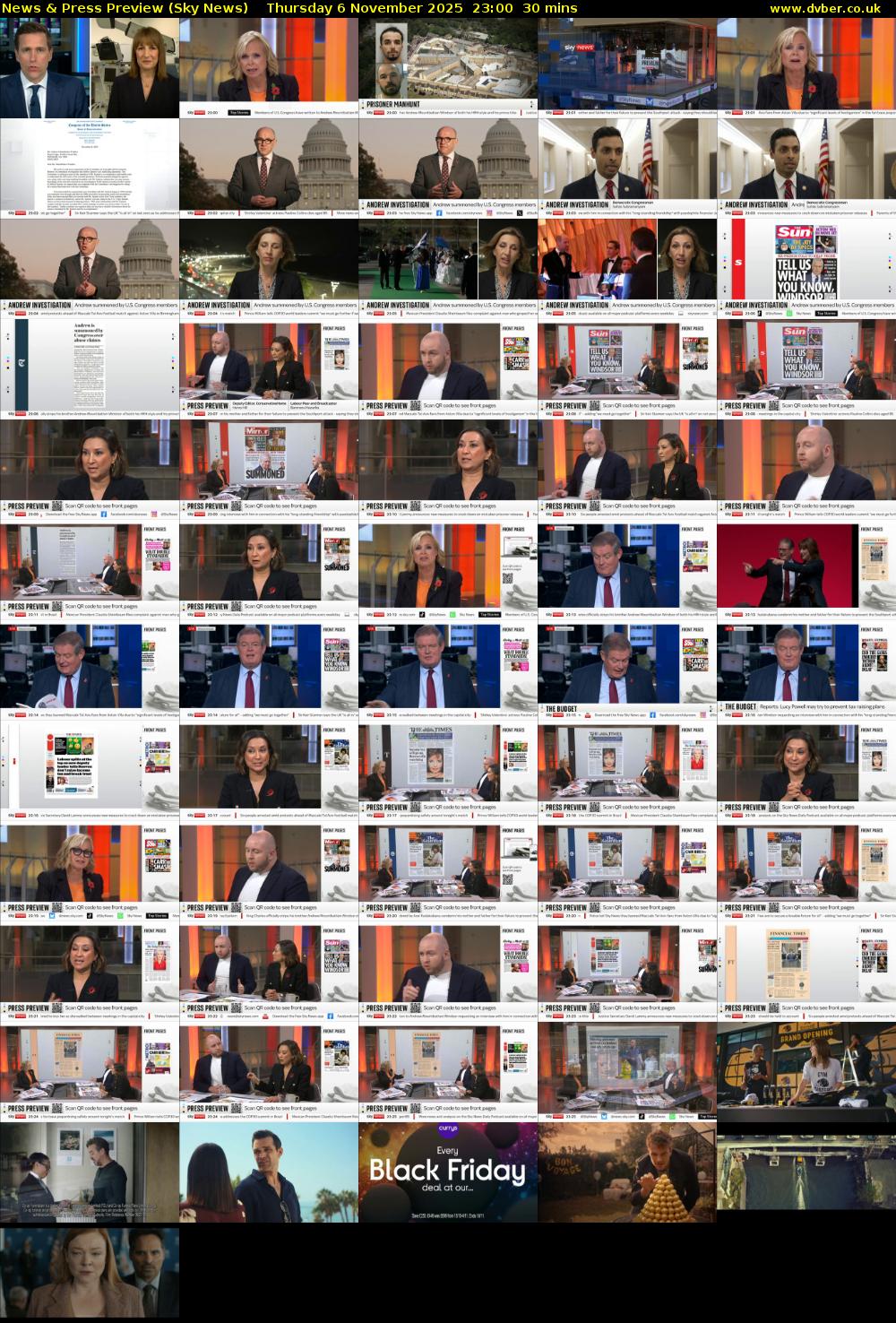 News & Press Preview (Sky News) Thursday 6 November 2025 23:00 - 23:30
