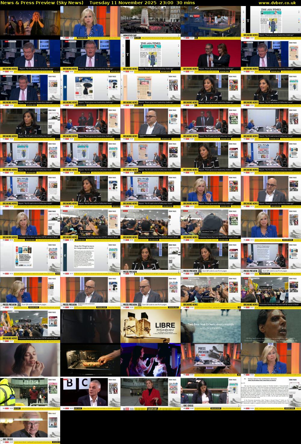 News & Press Preview (Sky News) Tuesday 11 November 2025 23:00 - 23:30