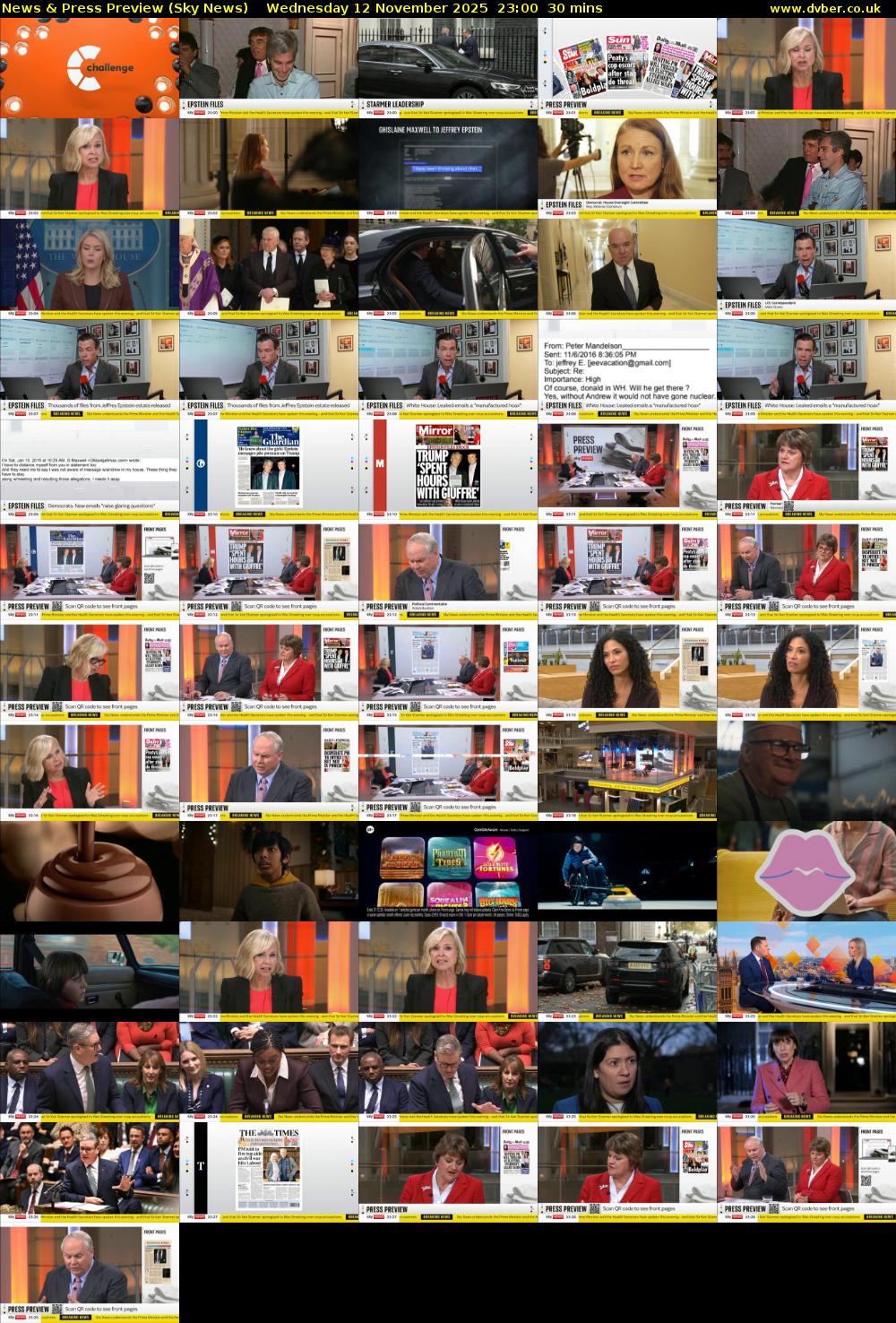 News & Press Preview (Sky News) Wednesday 12 November 2025 23:00 - 23:30