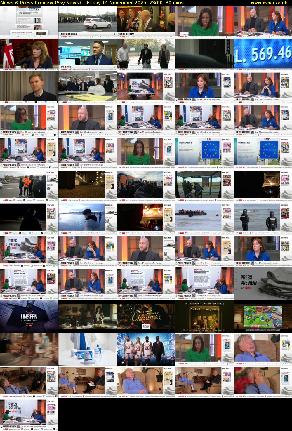 News & Press Preview (Sky News) Friday 14 November 2025 23:00 - 23:30