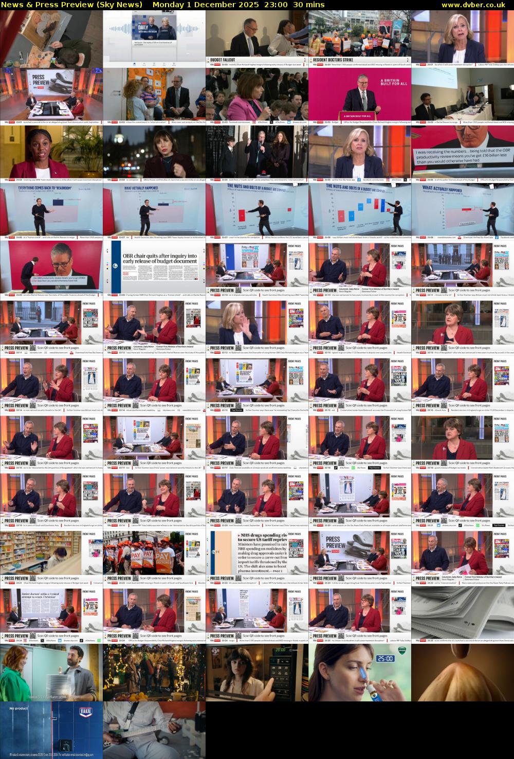 News & Press Preview (Sky News) Monday 1 December 2025 23:00 - 23:30