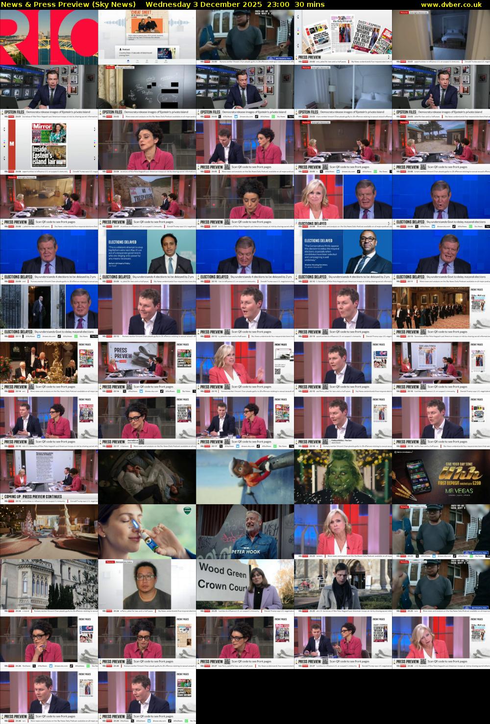 News & Press Preview (Sky News) Wednesday 3 December 2025 23:00 - 23:30
