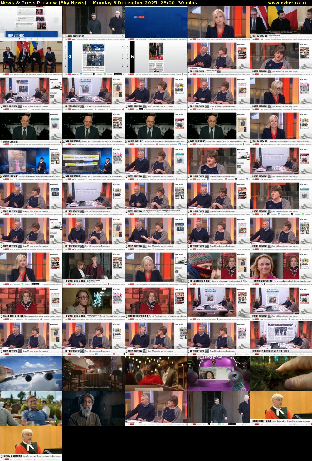 News & Press Preview (Sky News) Monday 8 December 2025 23:00 - 23:30