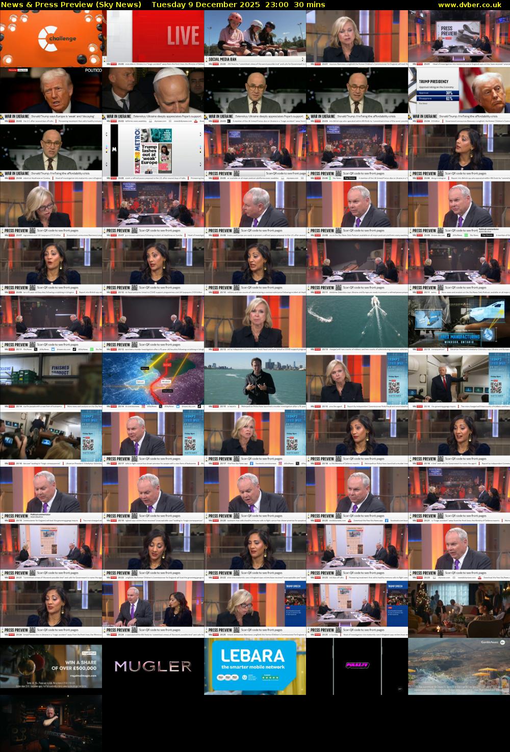 News & Press Preview (Sky News) Tuesday 9 December 2025 23:00 - 23:30