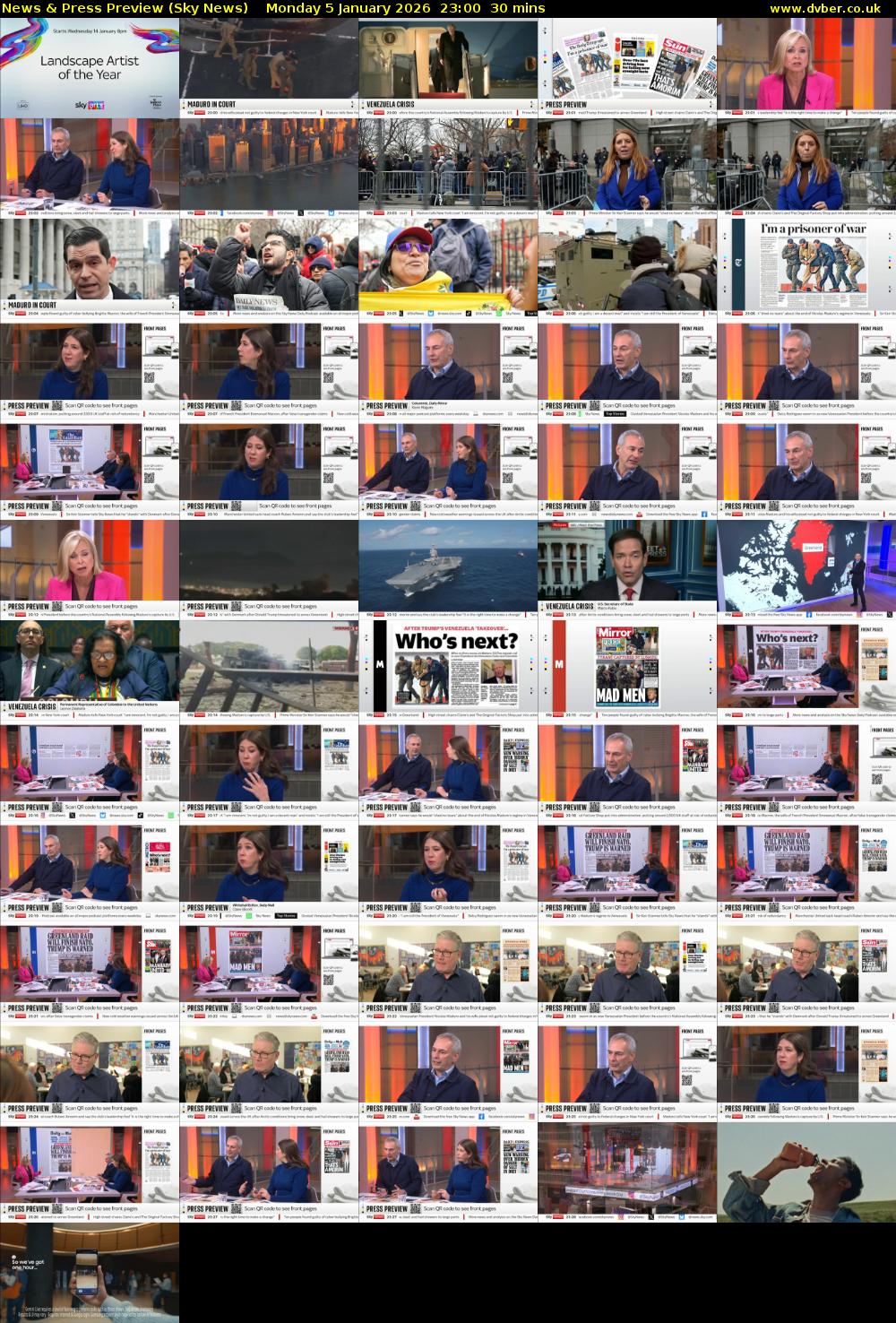 News & Press Preview (Sky News) Monday 5 January 2026 23:00 - 23:30