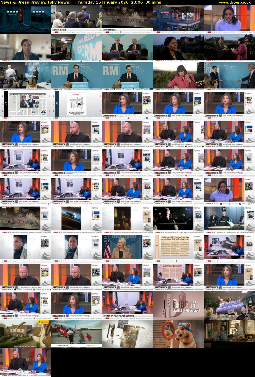 News & Press Preview (Sky News) Thursday 15 January 2026 23:00 - 23:30