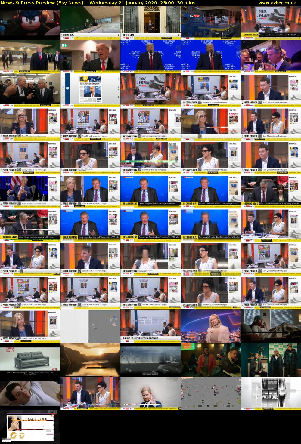 News & Press Preview (Sky News) Wednesday 21 January 2026 23:00 - 23:30