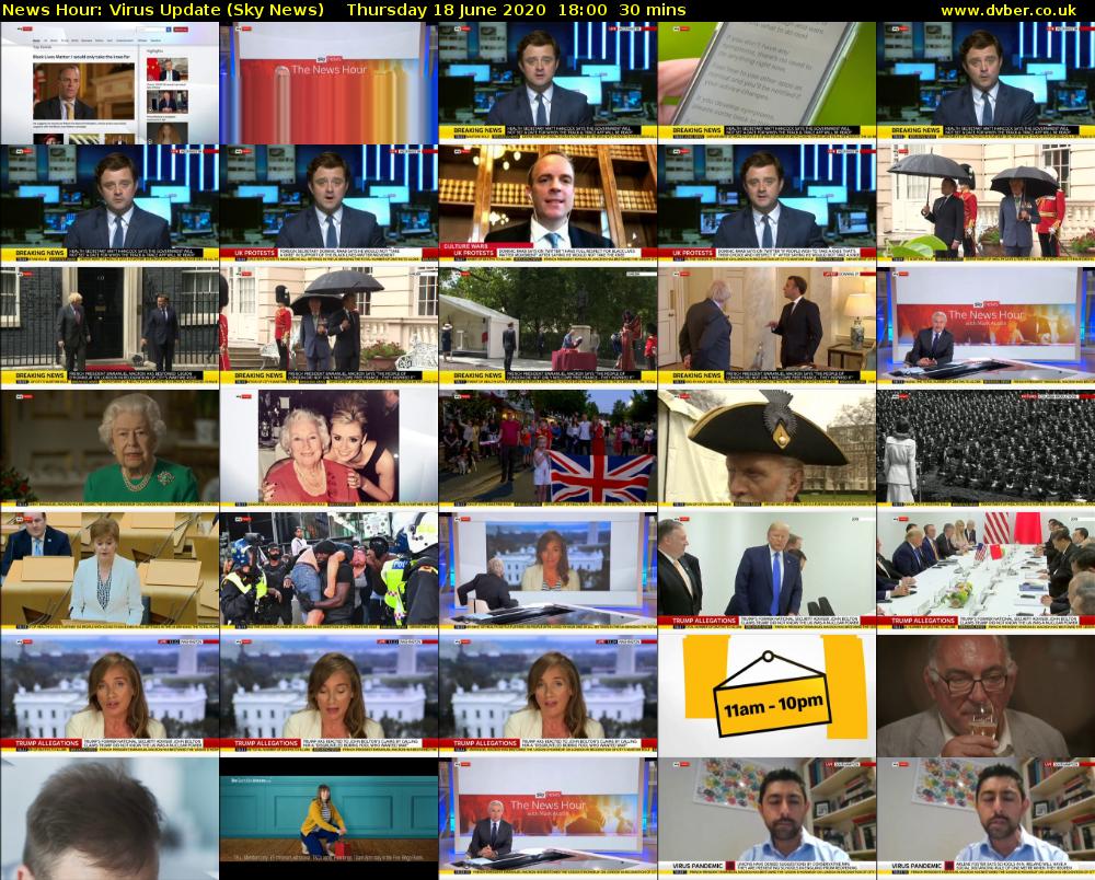 News Hour: Virus Update (Sky News) Thursday 18 June 2020 18:00 - 18:30