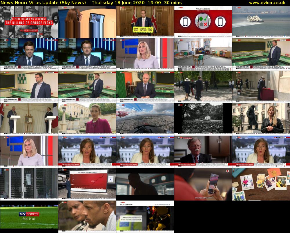 News Hour: Virus Update (Sky News) Thursday 18 June 2020 19:00 - 19:30