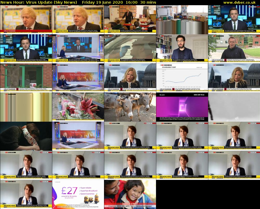 News Hour: Virus Update (Sky News) Friday 19 June 2020 16:00 - 16:30