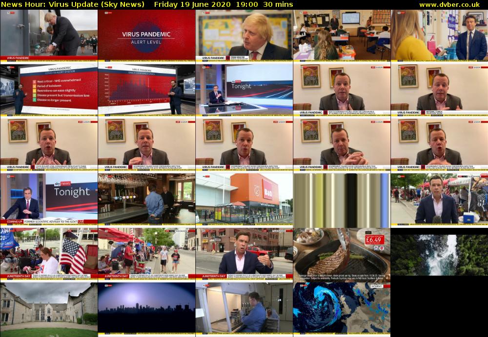 News Hour: Virus Update (Sky News) Friday 19 June 2020 19:00 - 19:30