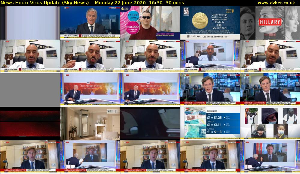 News Hour: Virus Update (Sky News) Monday 22 June 2020 16:30 - 17:00
