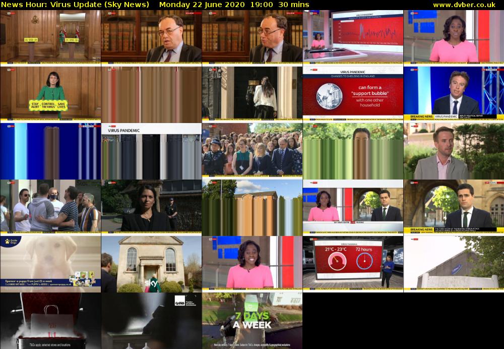 News Hour: Virus Update (Sky News) Monday 22 June 2020 19:00 - 19:30