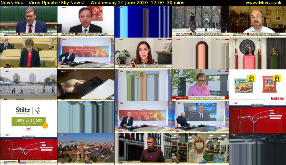News Hour: Virus Update (Sky News) Wednesday 24 June 2020 17:00 - 17:30