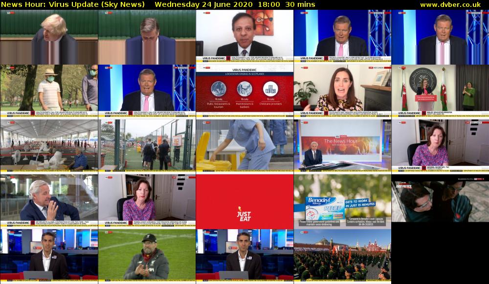 News Hour: Virus Update (Sky News) Wednesday 24 June 2020 18:00 - 18:30
