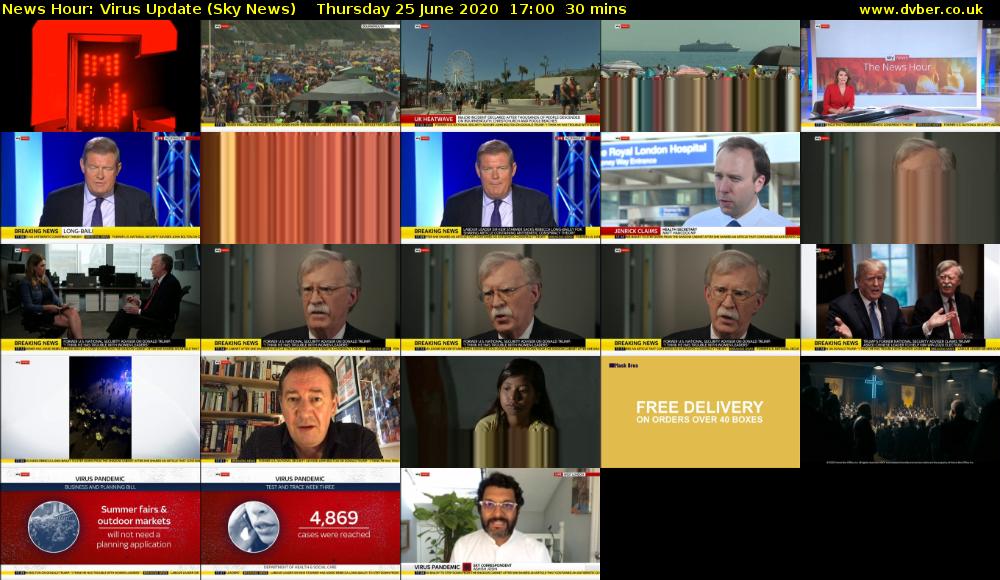News Hour: Virus Update (Sky News) Thursday 25 June 2020 17:00 - 17:30