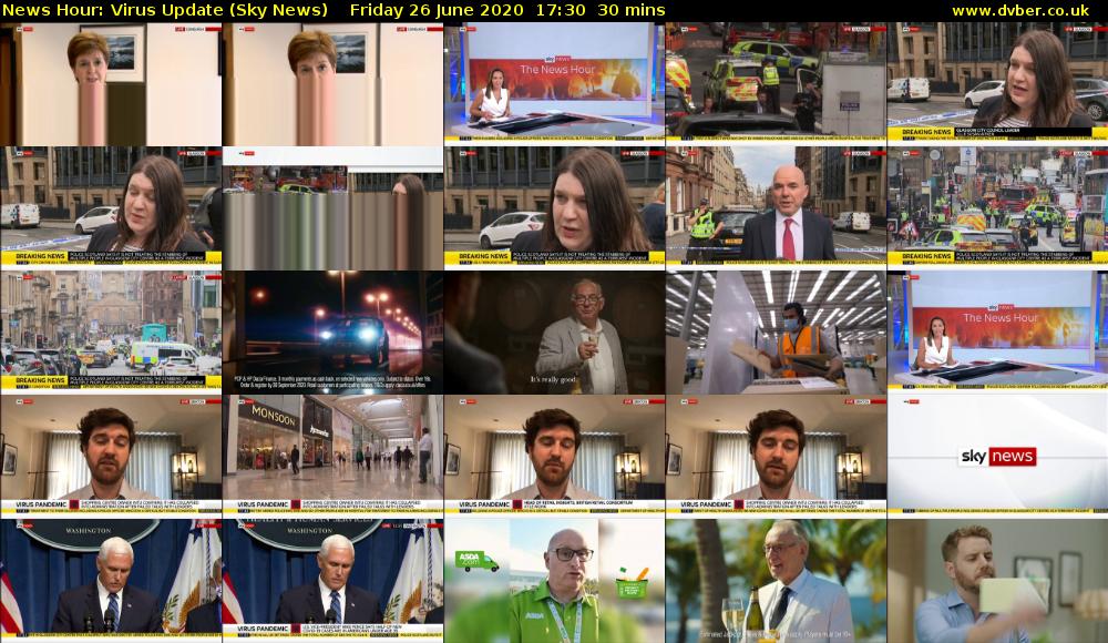 News Hour: Virus Update (Sky News) Friday 26 June 2020 17:30 - 18:00