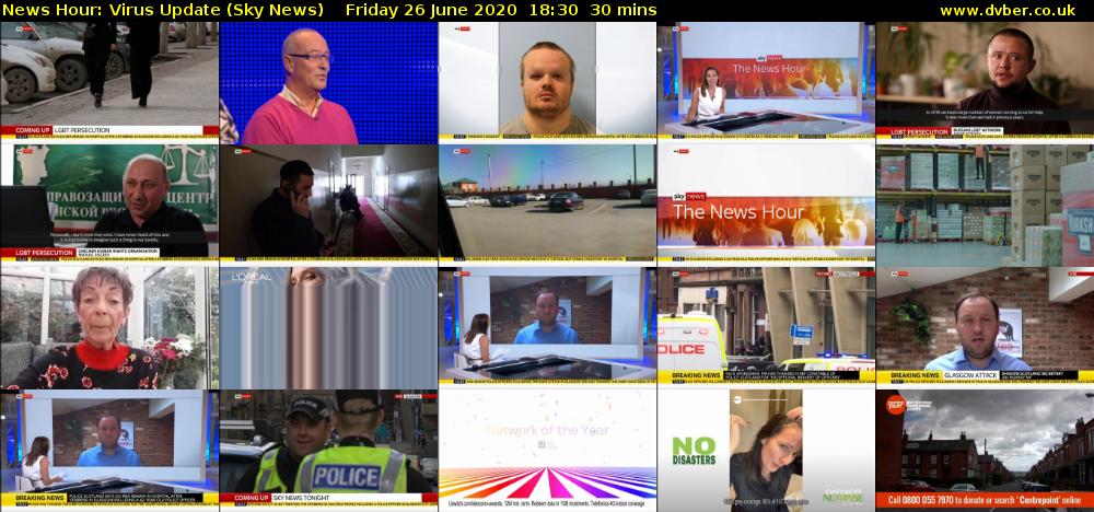 News Hour: Virus Update (Sky News) Friday 26 June 2020 18:30 - 19:00