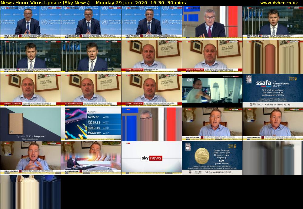 News Hour: Virus Update (Sky News) Monday 29 June 2020 16:30 - 17:00