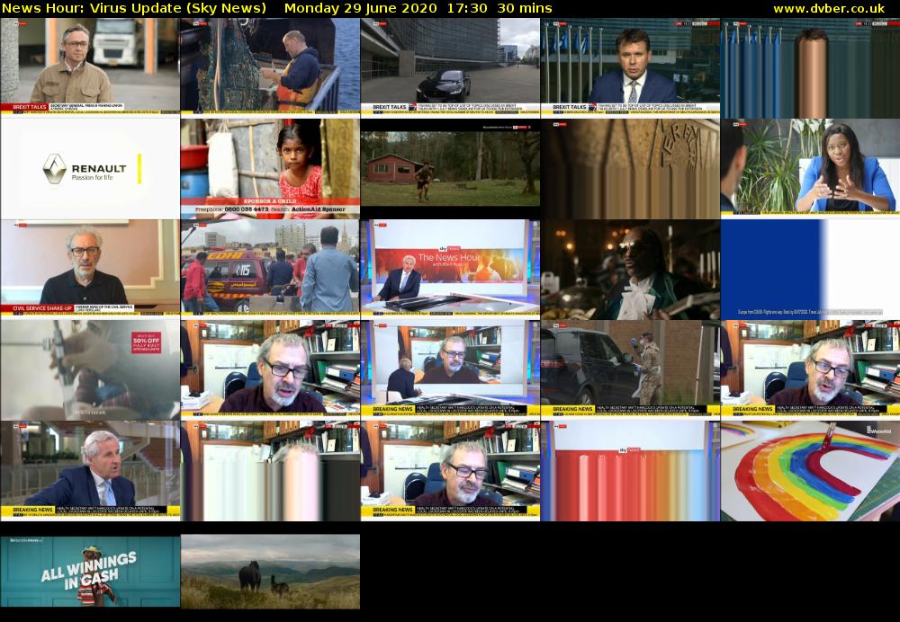 News Hour: Virus Update (Sky News) Monday 29 June 2020 17:30 - 18:00