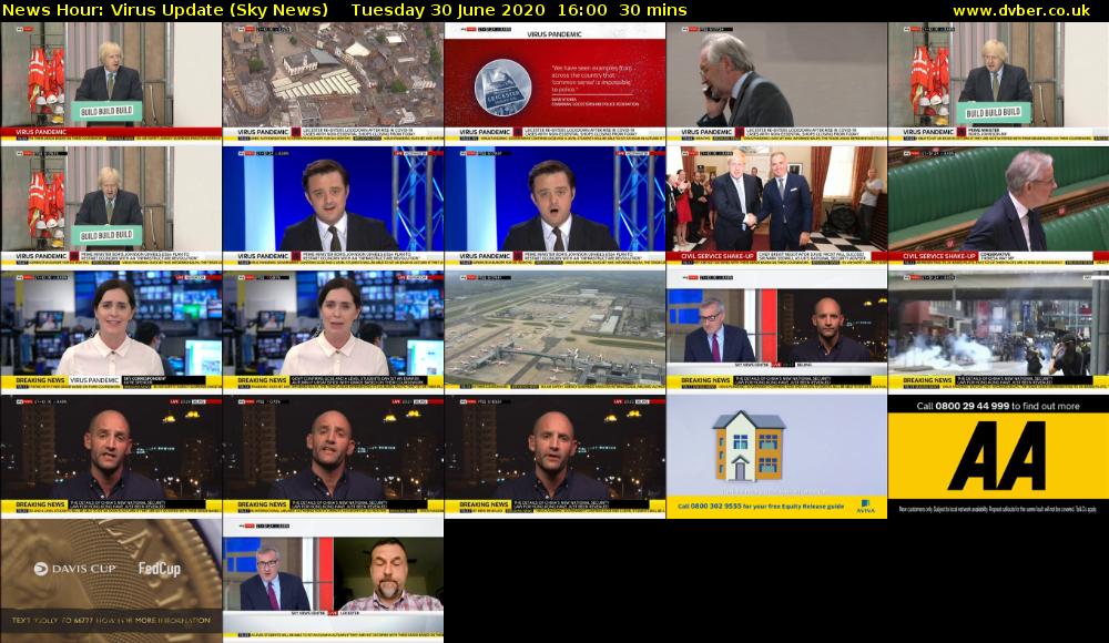 News Hour: Virus Update (Sky News) Tuesday 30 June 2020 16:00 - 16:30