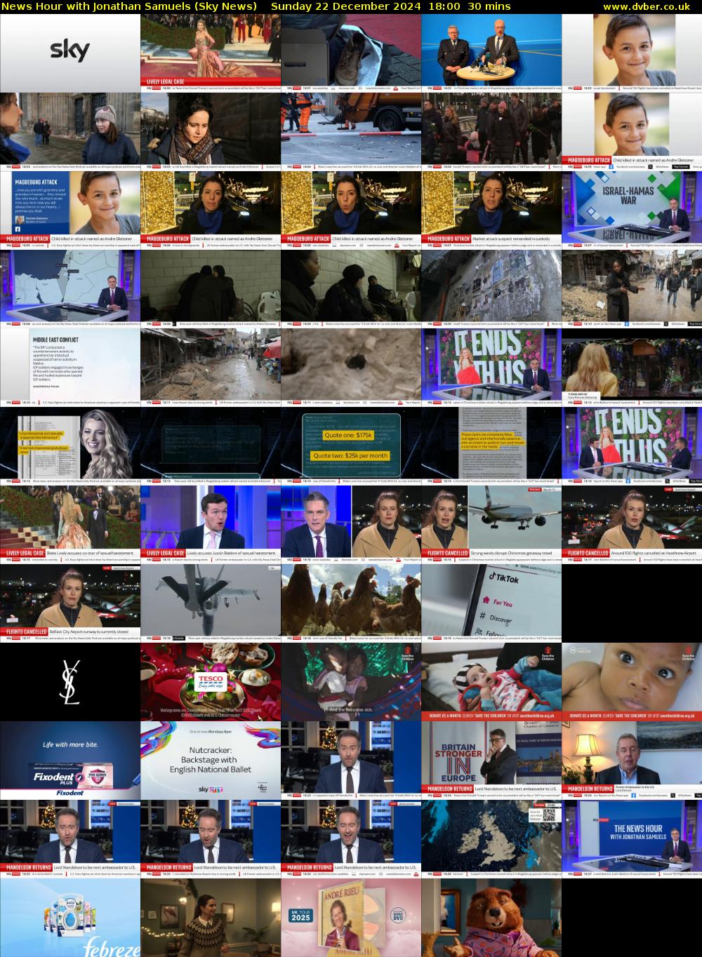 News Hour with Jonathan Samuels (Sky News) Sunday 22 December 2024 18:00 - 18:30