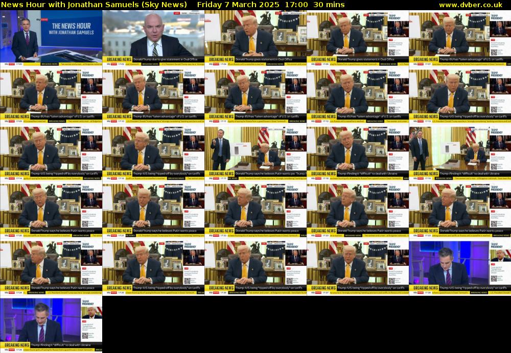 News Hour with Jonathan Samuels (Sky News) Friday 7 March 2025 17:00 - 17:30