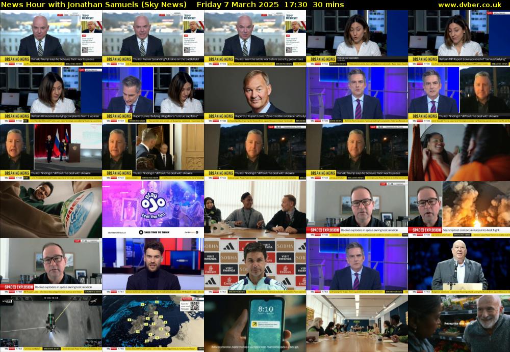 News Hour with Jonathan Samuels (Sky News) Friday 7 March 2025 17:30 - 18:00