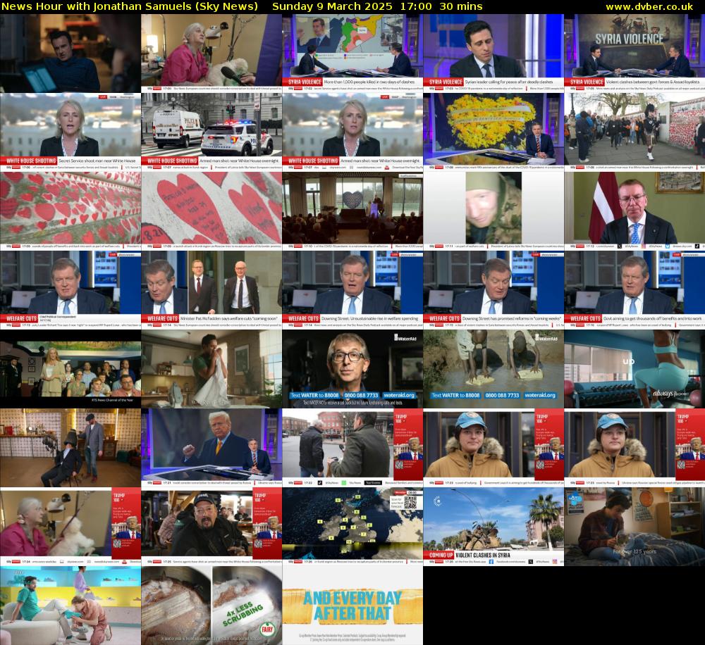 News Hour with Jonathan Samuels (Sky News) Sunday 9 March 2025 17:00 - 17:30