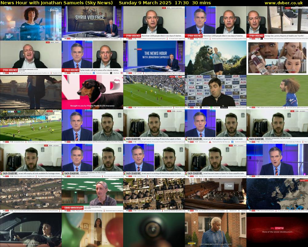 News Hour with Jonathan Samuels (Sky News) Sunday 9 March 2025 17:30 - 18:00