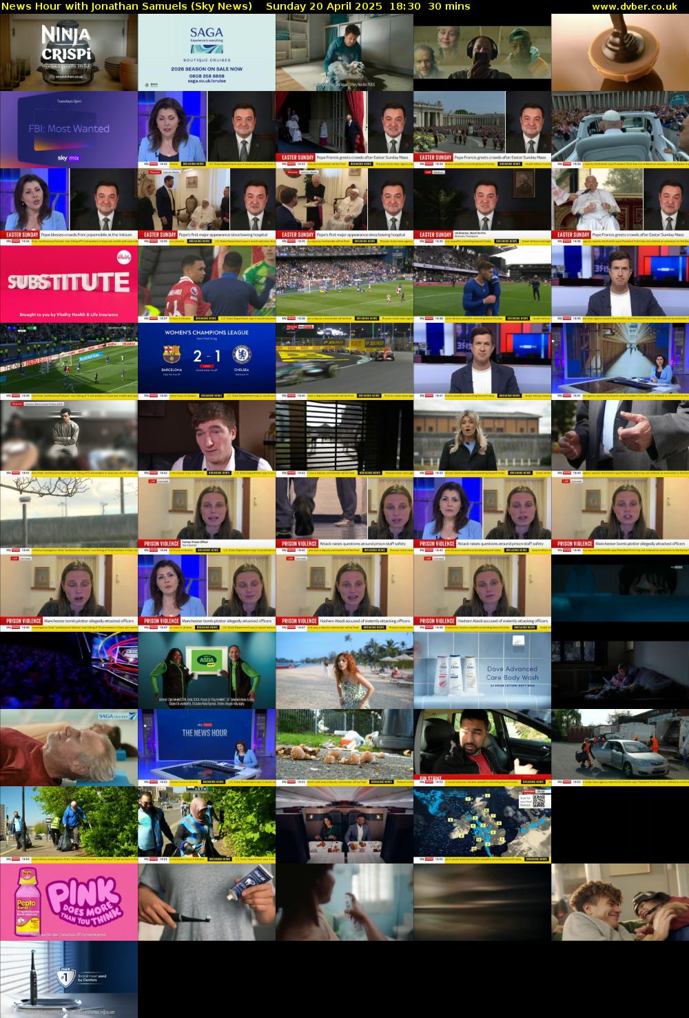 News Hour with Jonathan Samuels (Sky News) Sunday 20 April 2025 18:30 - 19:00