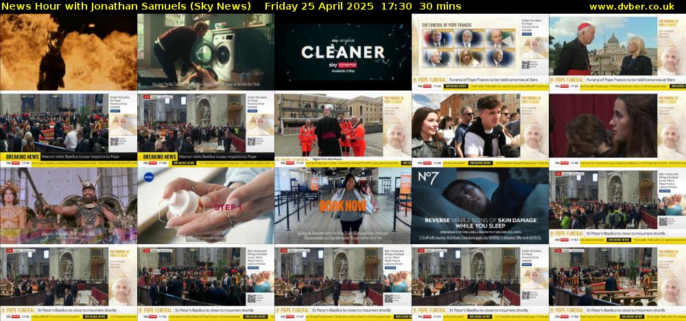 News Hour with Jonathan Samuels (Sky News) Friday 25 April 2025 17:30 - 18:00