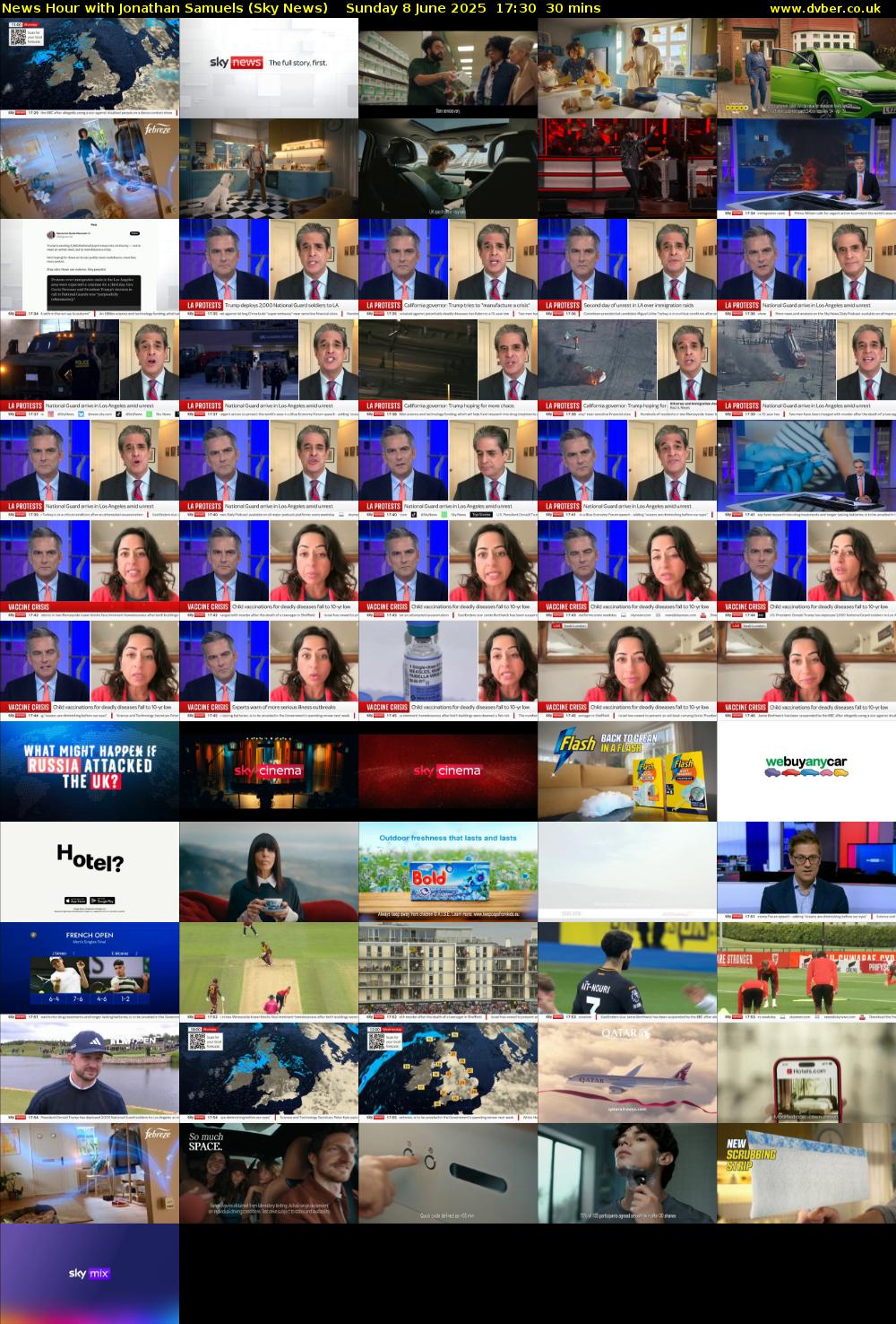 News Hour with Jonathan Samuels (Sky News) Sunday 8 June 2025 17:30 - 18:00