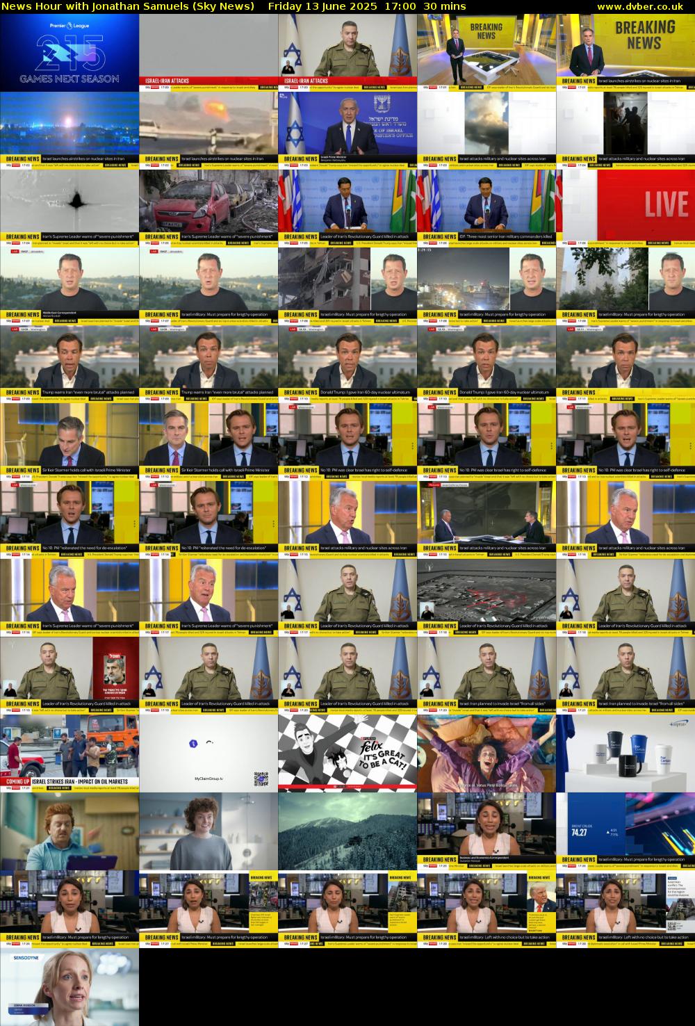 News Hour with Jonathan Samuels (Sky News) Friday 13 June 2025 17:00 - 17:30