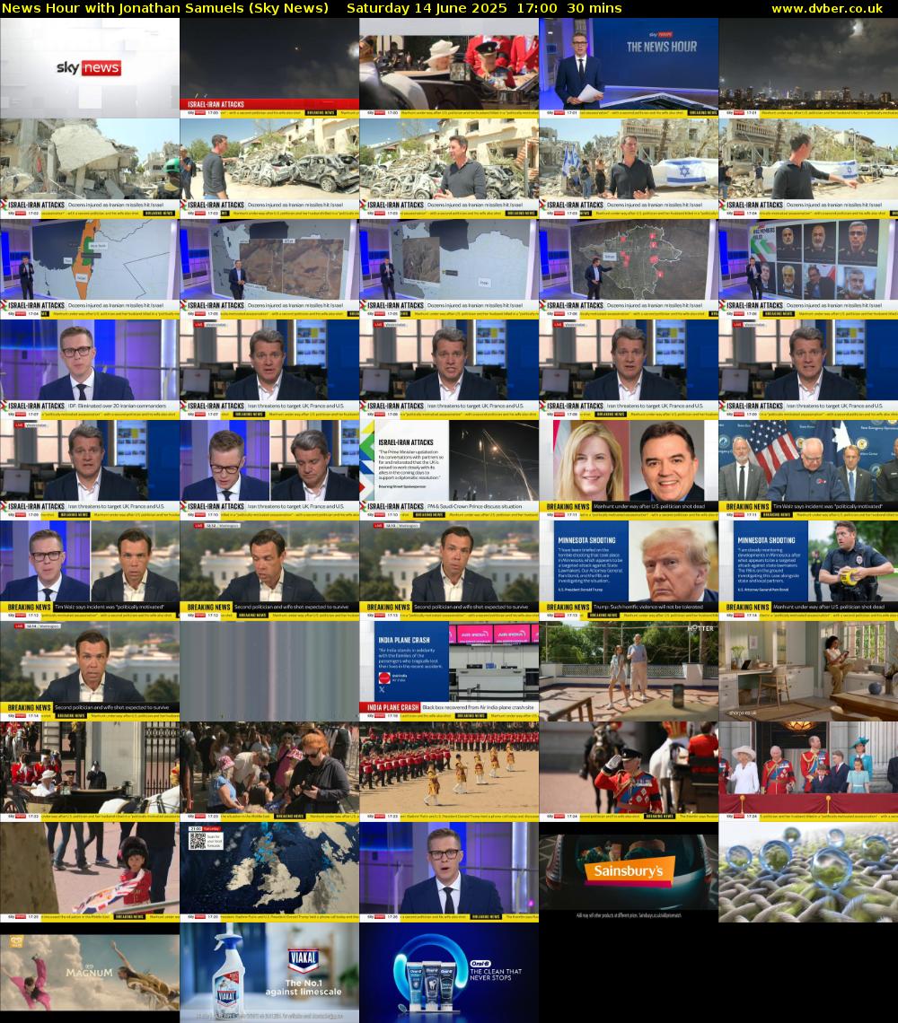 News Hour with Jonathan Samuels (Sky News) Saturday 14 June 2025 17:00 - 17:30
