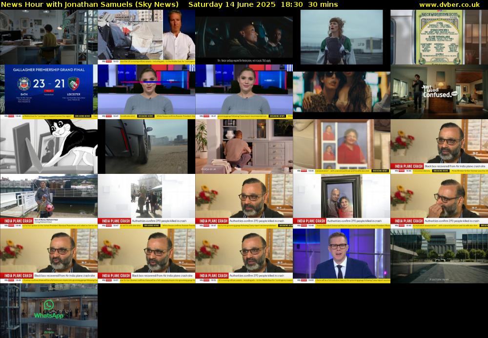 News Hour with Jonathan Samuels (Sky News) Saturday 14 June 2025 18:30 - 19:00