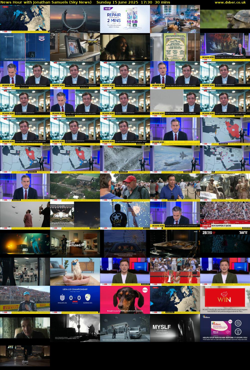 News Hour with Jonathan Samuels (Sky News) Sunday 15 June 2025 17:30 - 18:00