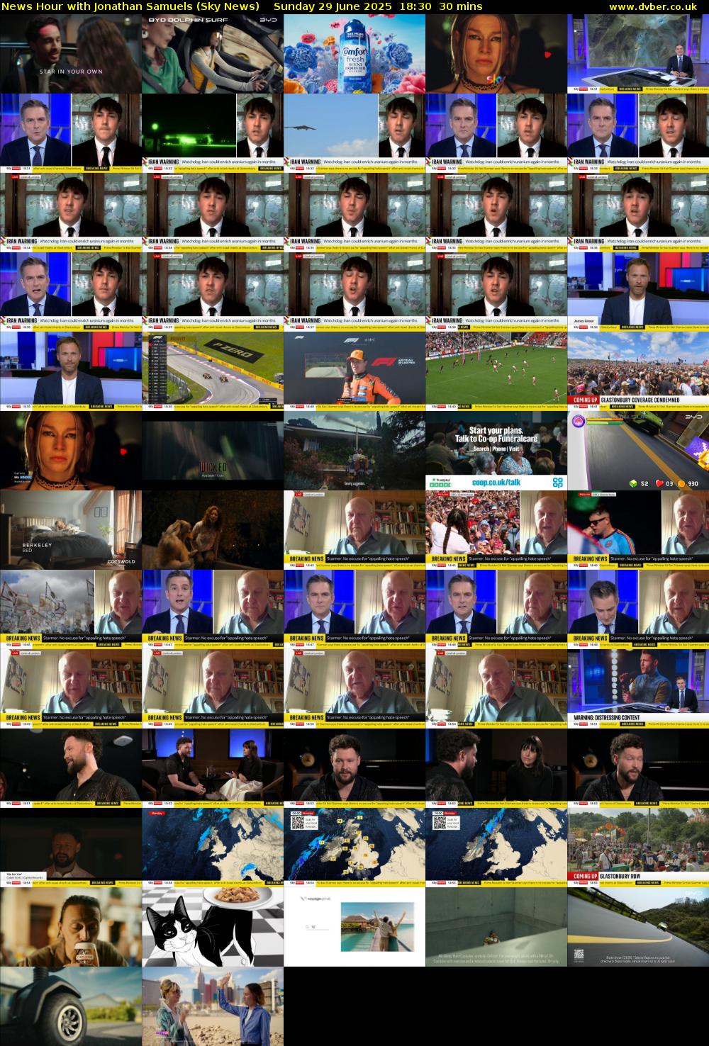 News Hour with Jonathan Samuels (Sky News) Sunday 29 June 2025 18:30 - 19:00