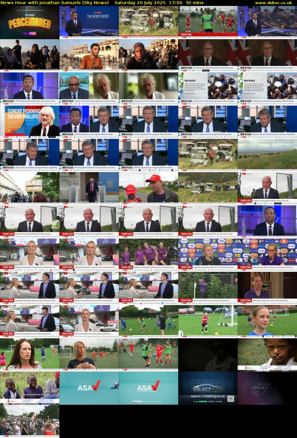 News Hour with Jonathan Samuels (Sky News) Saturday 26 July 2025 17:00 - 17:30