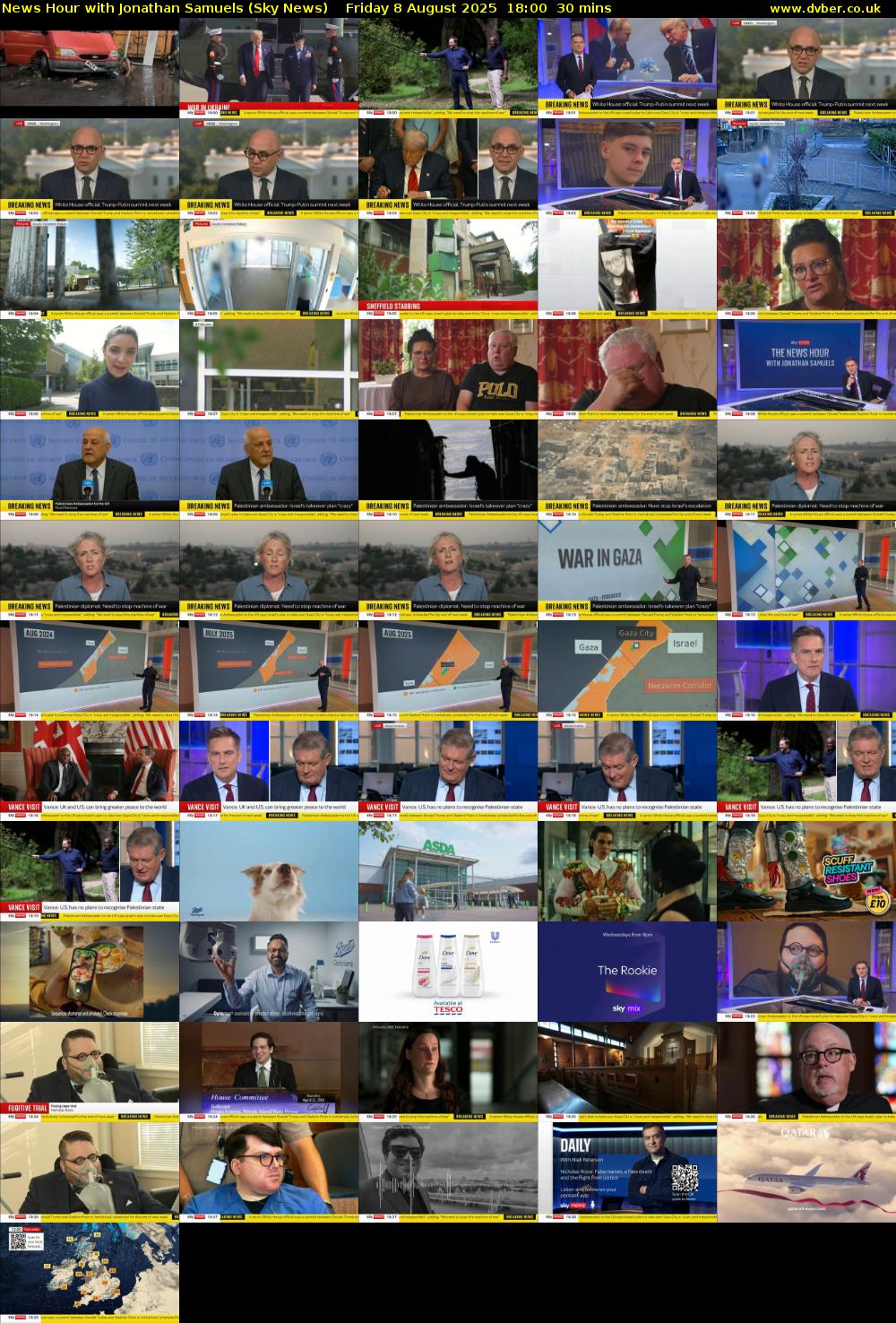News Hour with Jonathan Samuels (Sky News) Friday 8 August 2025 18:00 - 18:30
