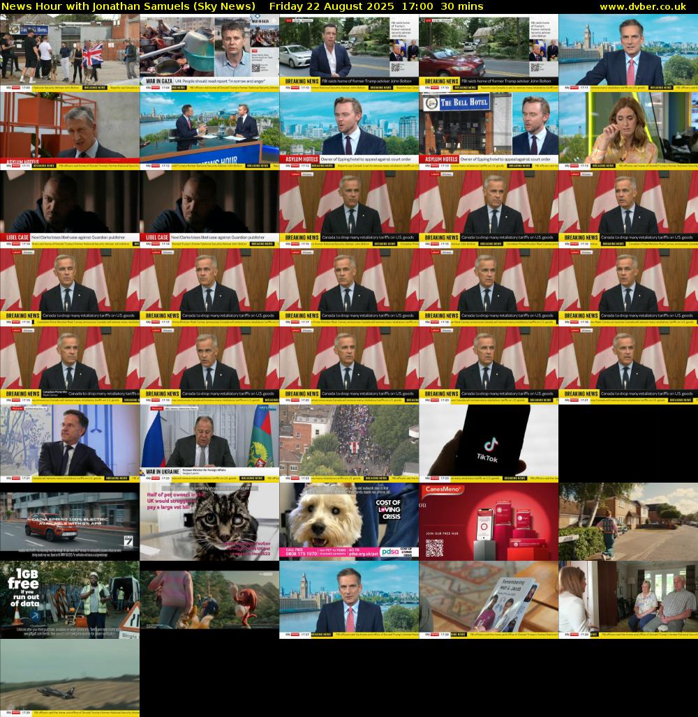 News Hour with Jonathan Samuels (Sky News) Friday 22 August 2025 17:00 - 17:30