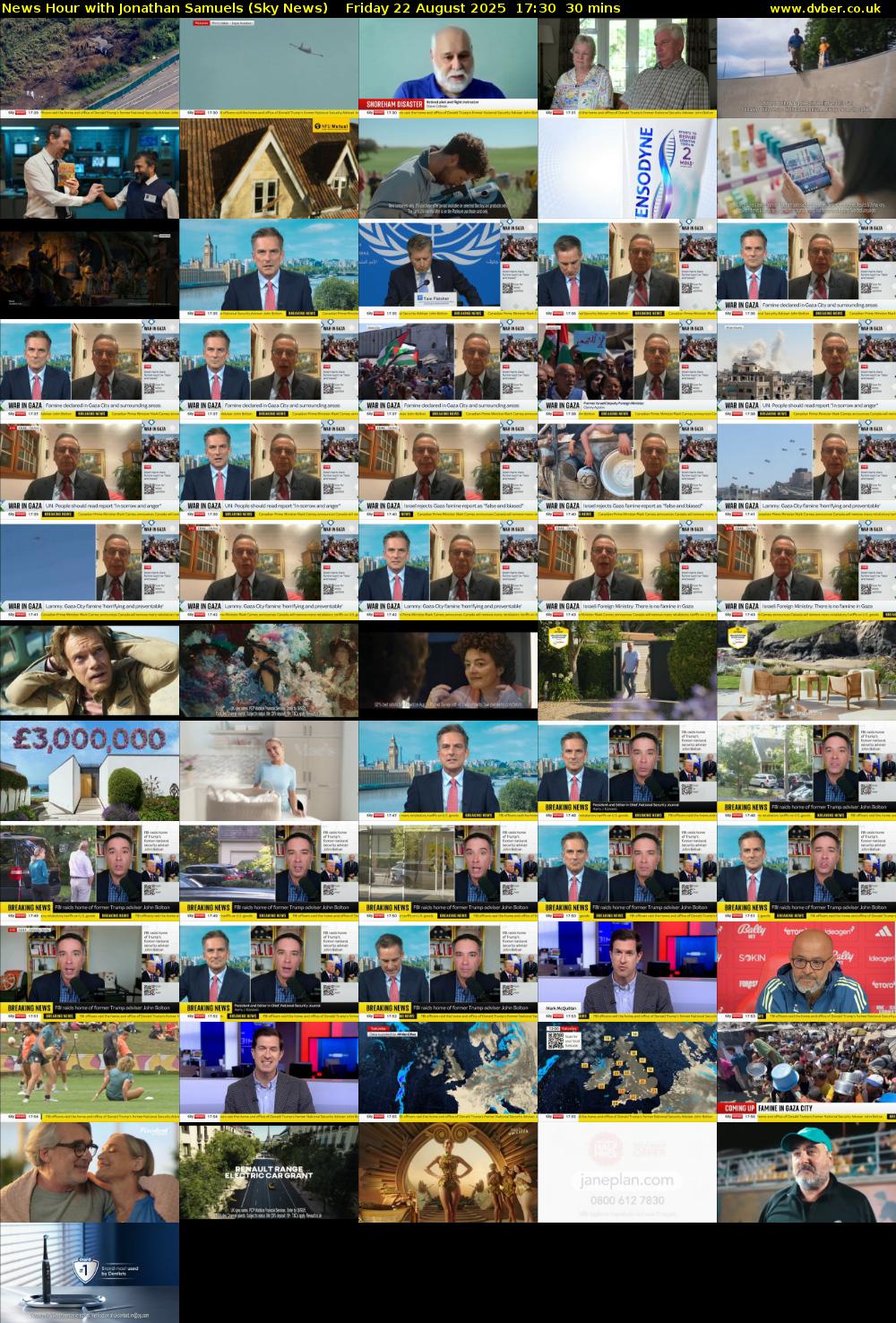 News Hour with Jonathan Samuels (Sky News) Friday 22 August 2025 17:30 - 18:00