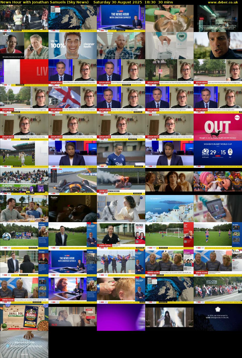 News Hour with Jonathan Samuels (Sky News) Saturday 30 August 2025 18:30 - 19:00